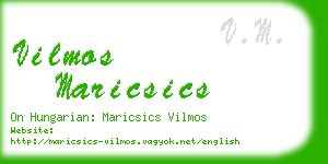 vilmos maricsics business card